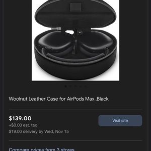 Woolnut leather case for airpods max
